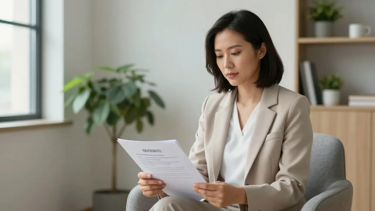 Osvědčený terapeut drží certifikát v kanceláři