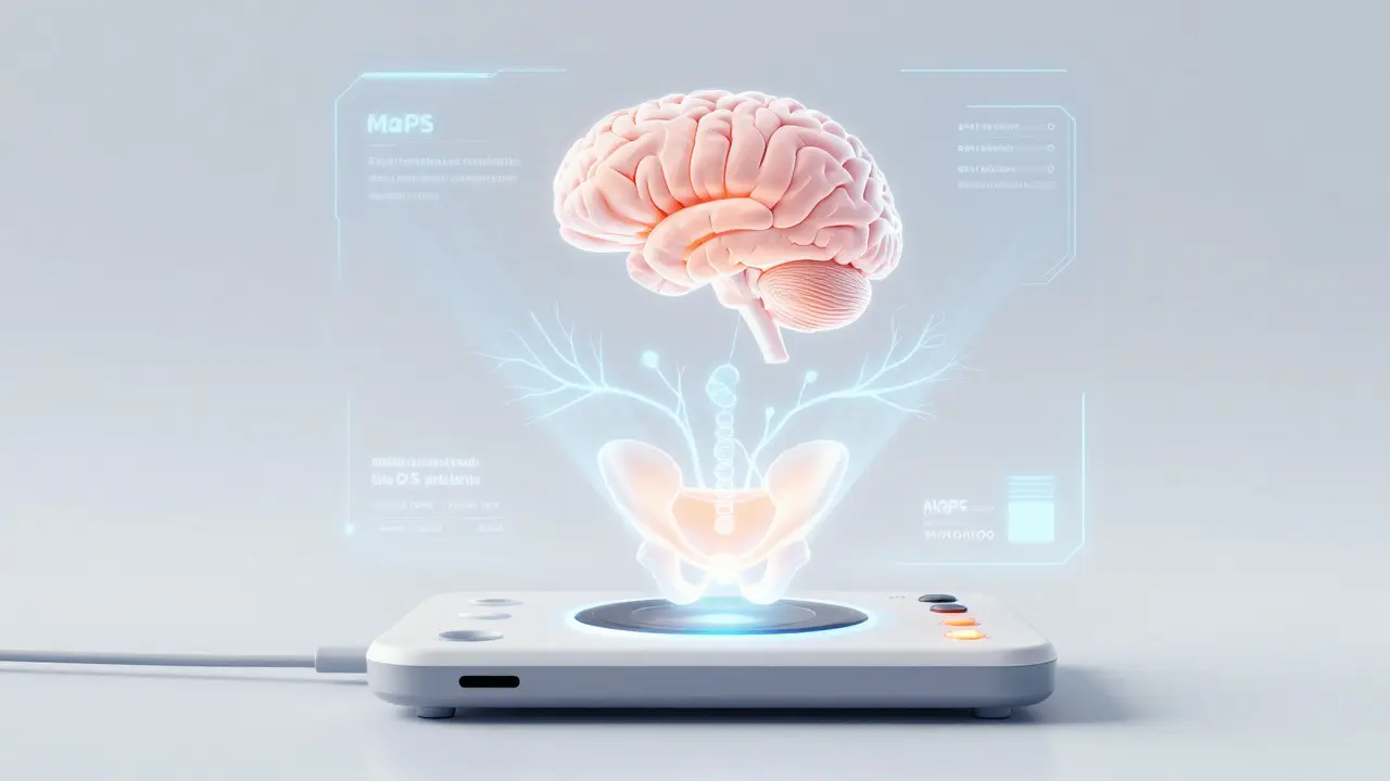 Futuristické zařízení zobrazující nervové spojení pro zdraví