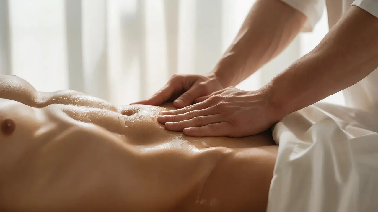 Terapeutická masáž břicha a třísel s důrazem na uvolnění napětí